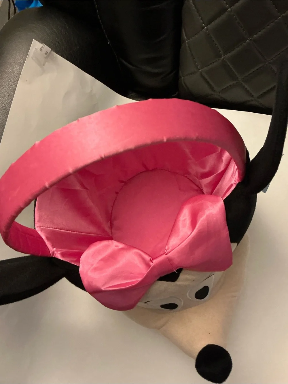Pink Minnie Mouse Plush Kids Accessory Basket